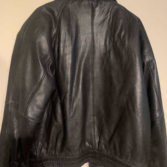J. Park Men’s Leather Black Bomber Jacket - Picture 5 of 5